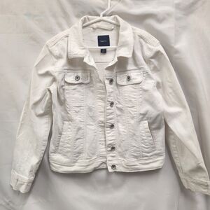 GAP Girls White Denim Jean Button Jacket - Medium (8)